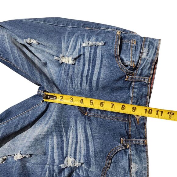 Lucky and Blessed Jeans Size 10 Blue Distressed Straight Leg - Picture 9 of 16